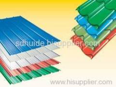 Red corrugated steel sheet