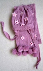 acrylic knitted set with appliques