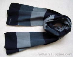 acrylic stripe knitted scarf