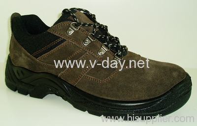 brown suede leather safety shoes