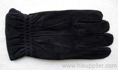 pig sueded gloves with elastic bands