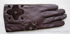 leather gloves with flowers