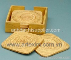 Stunning bamboo Coaster,Lacquer Coaster, coiled bamboo Coaster, Spun Bamboo Coaster, Laminated Bamboo Coaster,