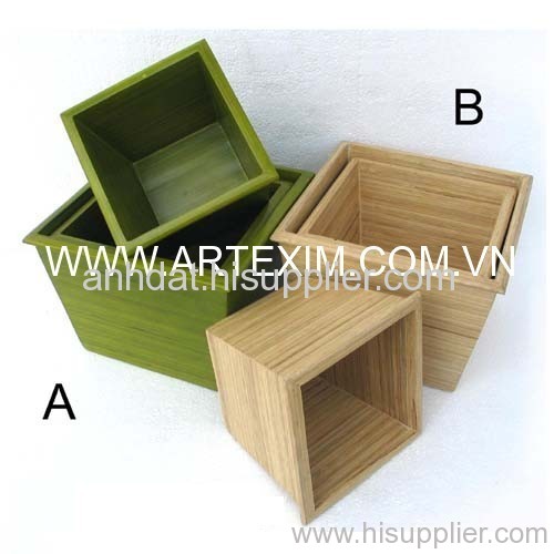Bamboo Planter, Lacquer Planter, pressed bamboo Planter, coiled bamboo Planter, rolling bamboo Planter,