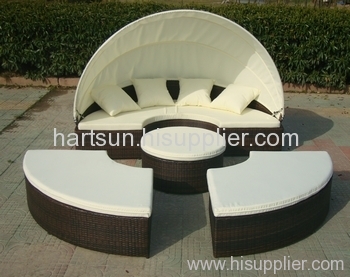 outdoor rattan lounger