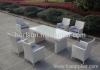 6 seater PE rattan dining table and chairs