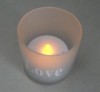 LED candle light with glass cup