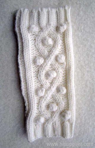 acrylic jacquard knitted hand warmer gloves