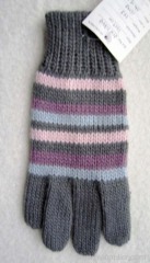 acrylic stripe knitted gloves