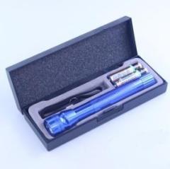 2 AA blue Flashlight with black box