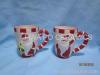 Red Ceramic Mug in Santa Claus Design for Christmas
