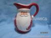 Red Ceramic Water Pitcher in Santa Claus Design for Christmas