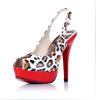 Leopard High Heel Platform Sandals