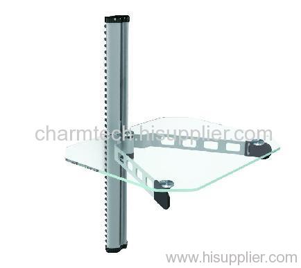 Clear Glass Aluminum Tube DVD Player Bracket