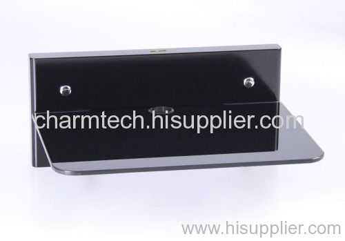 Black Tempered Glass DVD Player Wall Brackets