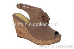 WOMEN FLOWERED SUEDE WEDGES