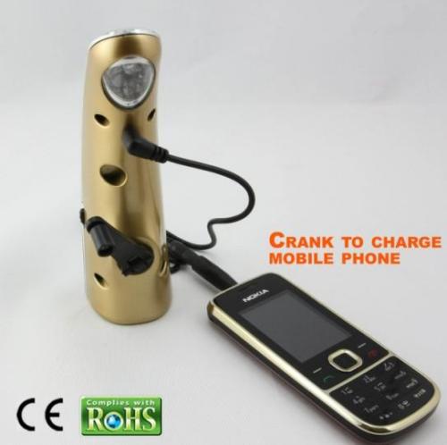 Emergency Dynamo LED Flashlight Phone Charger