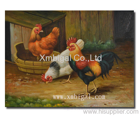 Chicken oil painting