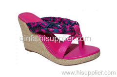 braid strap wedge shoe