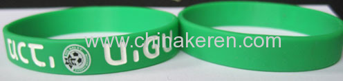 color in and printed logo silicone band