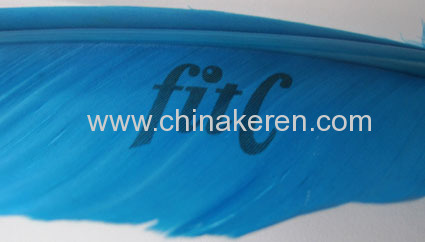 printed blue Feather Pen