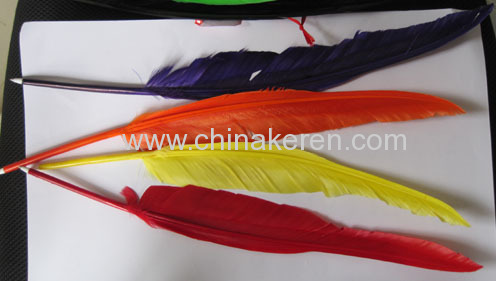 goose feather pen in different colour and imprint