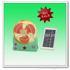 10" Rechargeable solar Desk Fan W/Lights