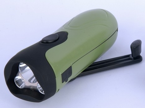 1 watt + 2 LED crank torch