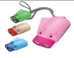 2 LED Pig hand press Flashlight