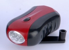 3 led dynamo cranking flashlight