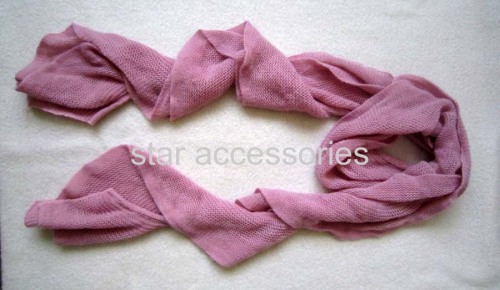 soft acrylic knitted scarf with elastic band