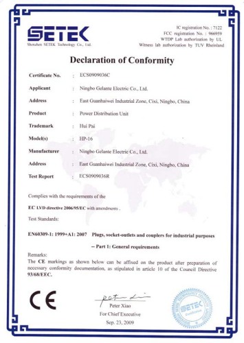 CE Certificates