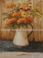 decor flower oil painting on wall