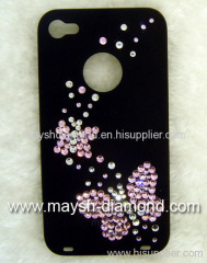 butterfly crystallized swarovski iphone 4 cover-pink