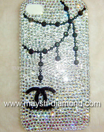 chanel distinctive design swarovski crystal iphone 4 cover