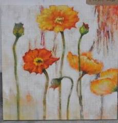 on living room flower oil painting