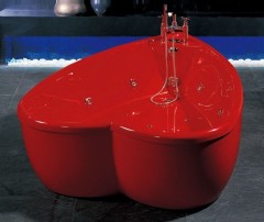 red color bathtub