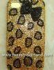 black ribbon 3D swarovski crystal iphone 4 cover-leopardo