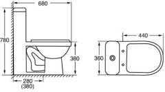 680*360*780mm Siphonic Vortex toilet