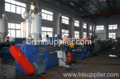 Hollowness grid board extrusion production line