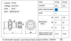P1236/P3236 Industrial plug
