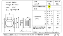 FS1134/FS3134 Panel mounted socket