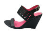 Perforated Open Toe Wedge Sandal