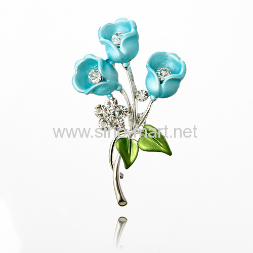 blue flower brooch