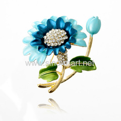 blue flower shaped brooches