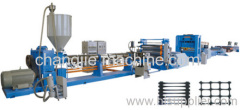Unidirectional and two-direction earthwork plastic grid production line