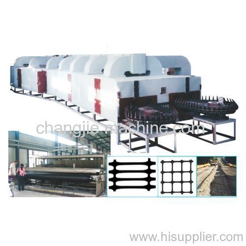 Unidirectional and two-direction earthwork plastic grid production line