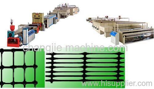 Unidirectional and two-direction earthwork plastic grid production line