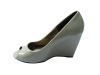 Glazed Peep Toe Wedge Shoe