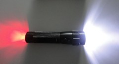 Red light LED flashlight